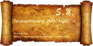 Spangenberg Mátyás névjegykártya